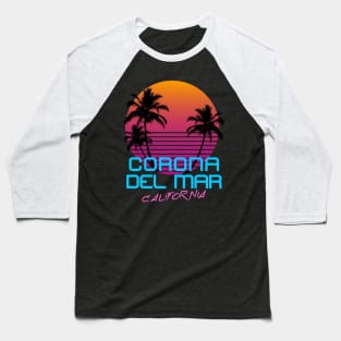 Corona Del Mar California Retro 80's Baseball T-Shirt
